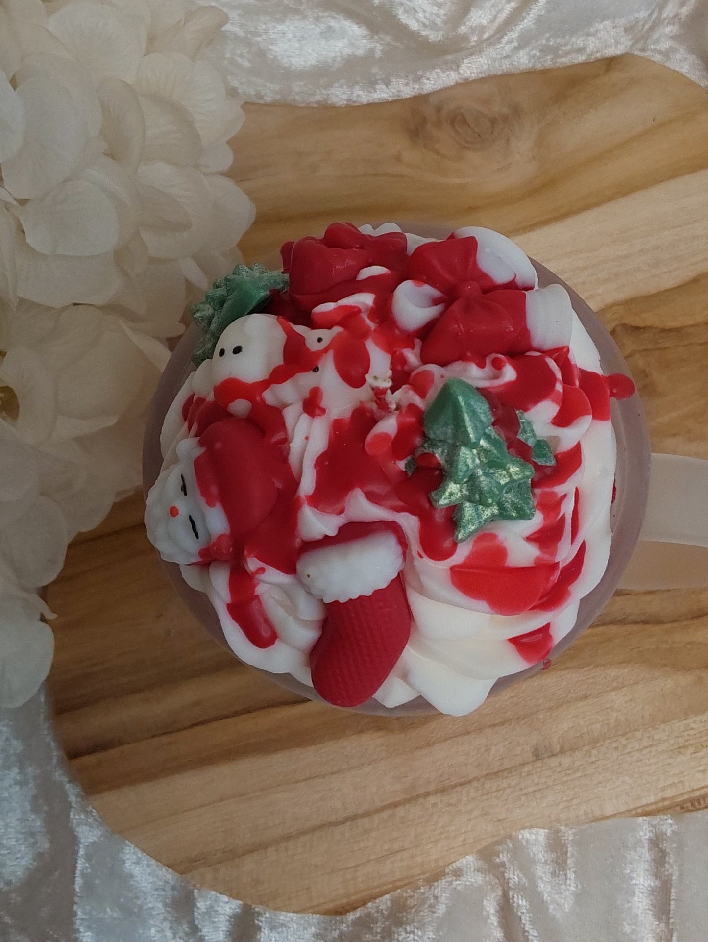 Kerze in Glastasse Weihnachtswunsch 350g