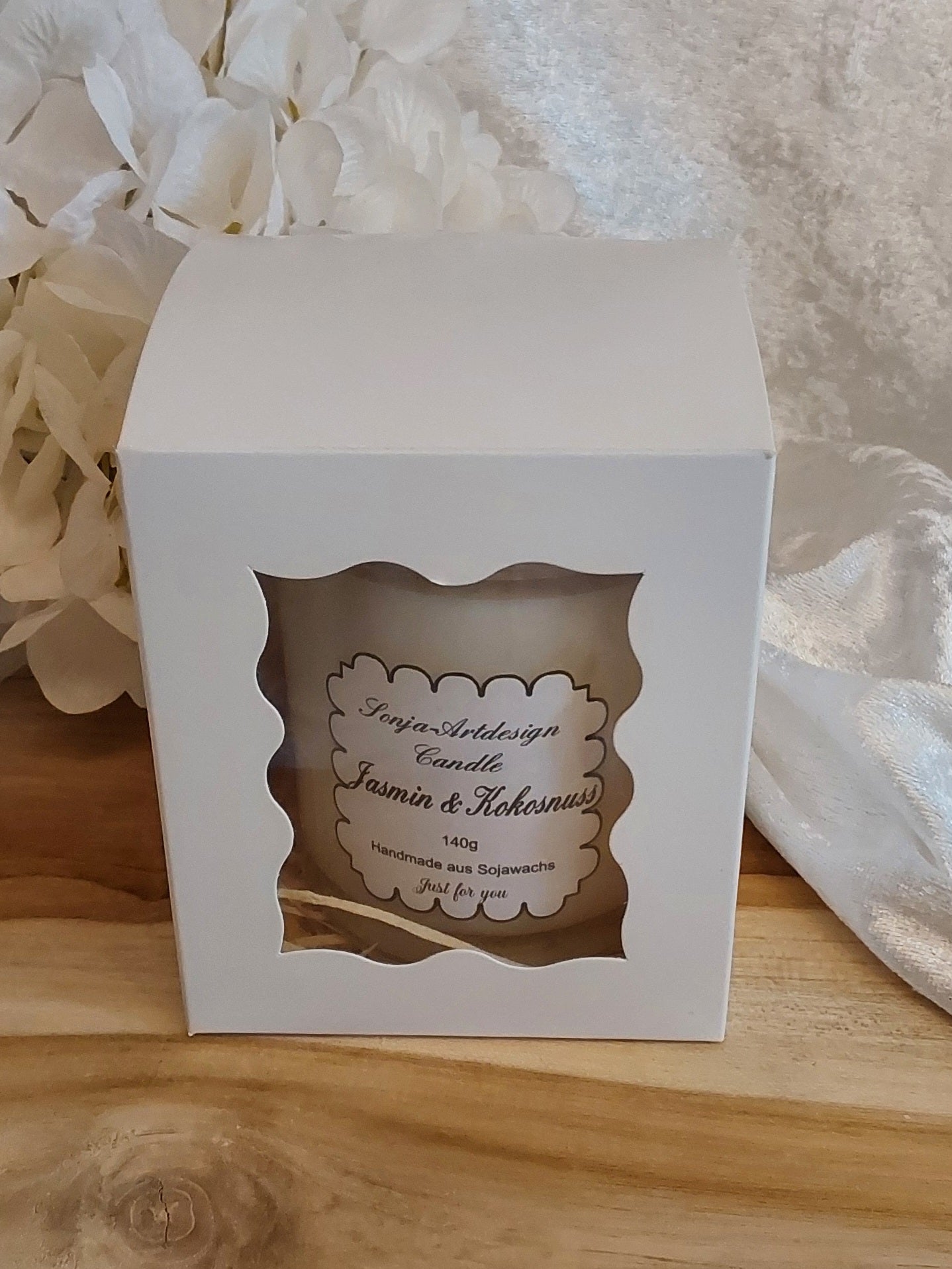 Duftkerze im Glas Jasmin & Kokosnuss