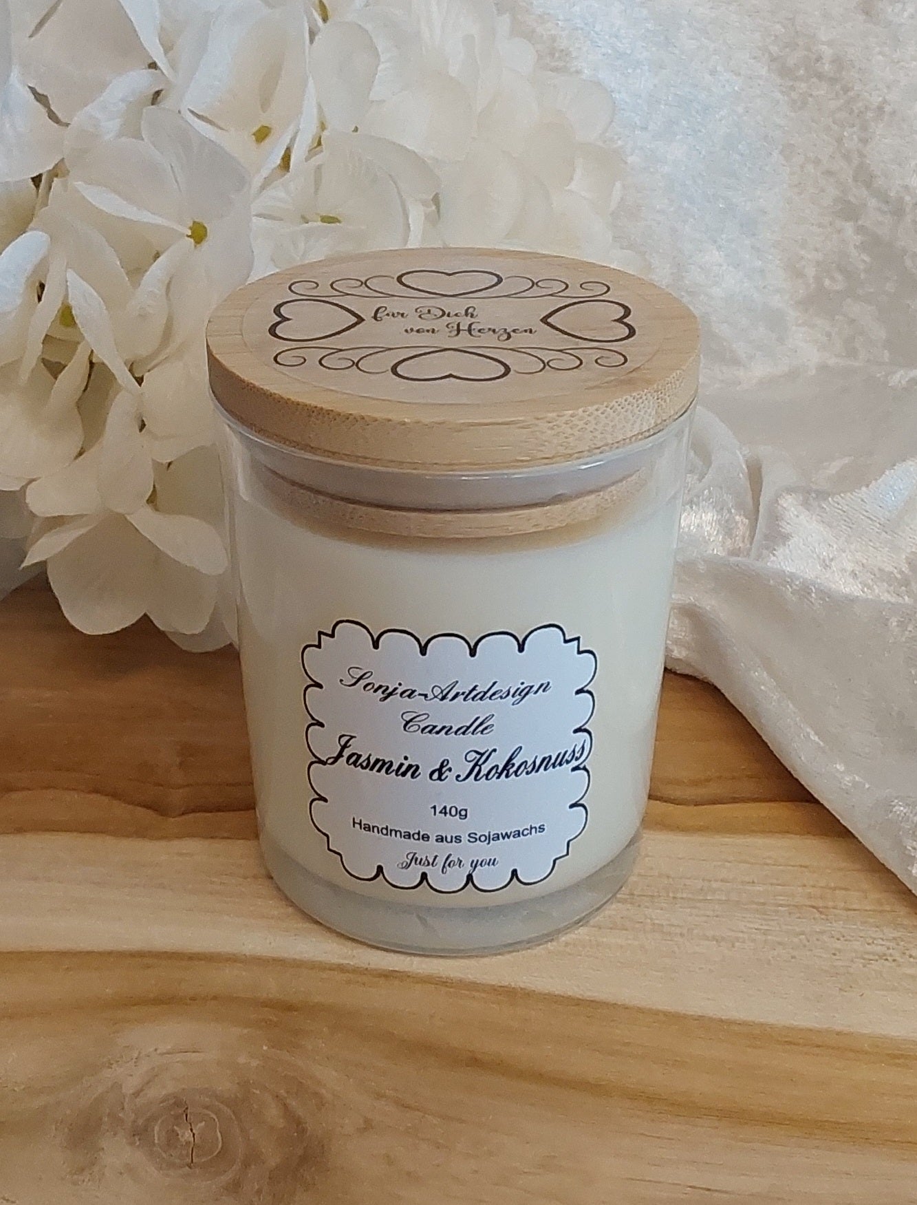 Duftkerze im Glas Jasmin & Kokosnuss