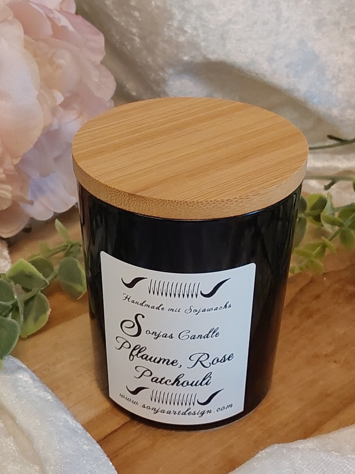 Kriechenpflaume, Rose, Patchouli Duftkerze