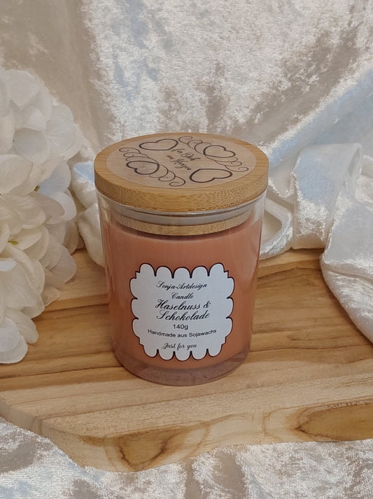 Duftkerze im Glas Haselnuss & Schokolade