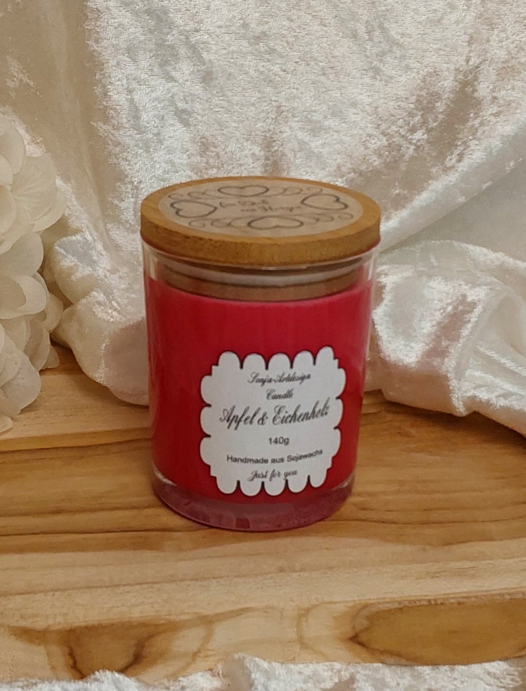 Duftkerze im Glas Apfel & Eichenholz