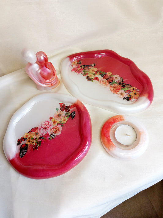 Resin Tabletts Figur Teelicht Set