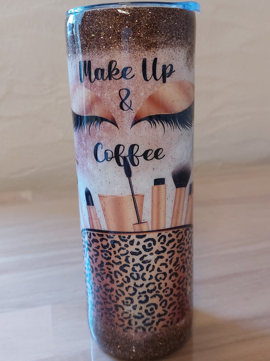 Tumbler Glitzer Spruch Make Up