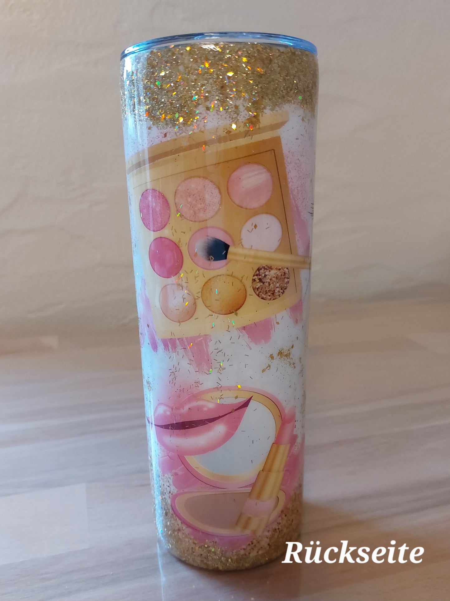 Tumbler Glitzer Make Up & Coffee