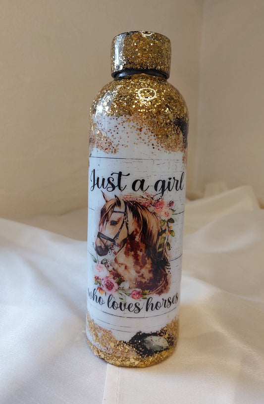 Trinkflasche Pferd Glitzer