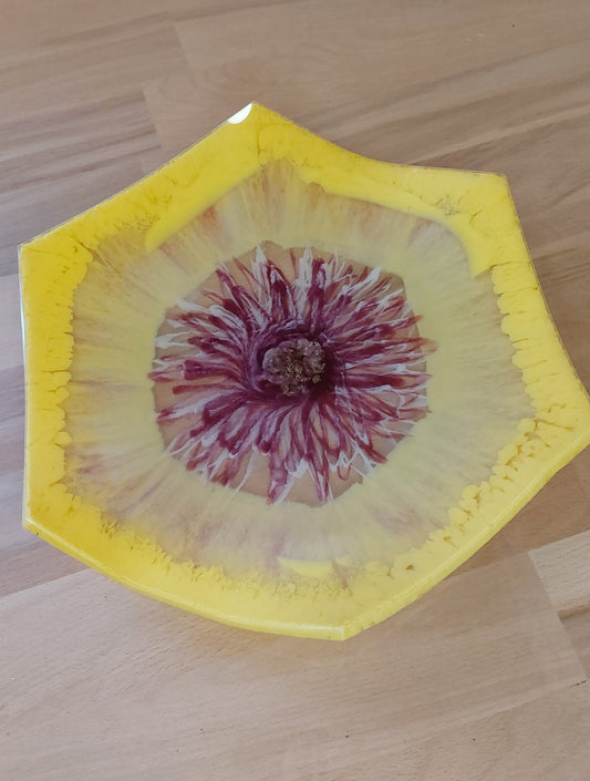 Resin Schale Hexagon