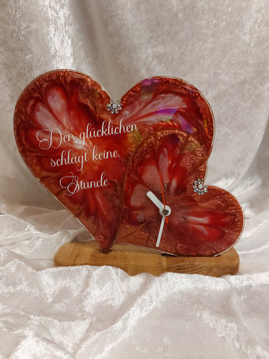 Resin Tisch Uhr mit Spruch