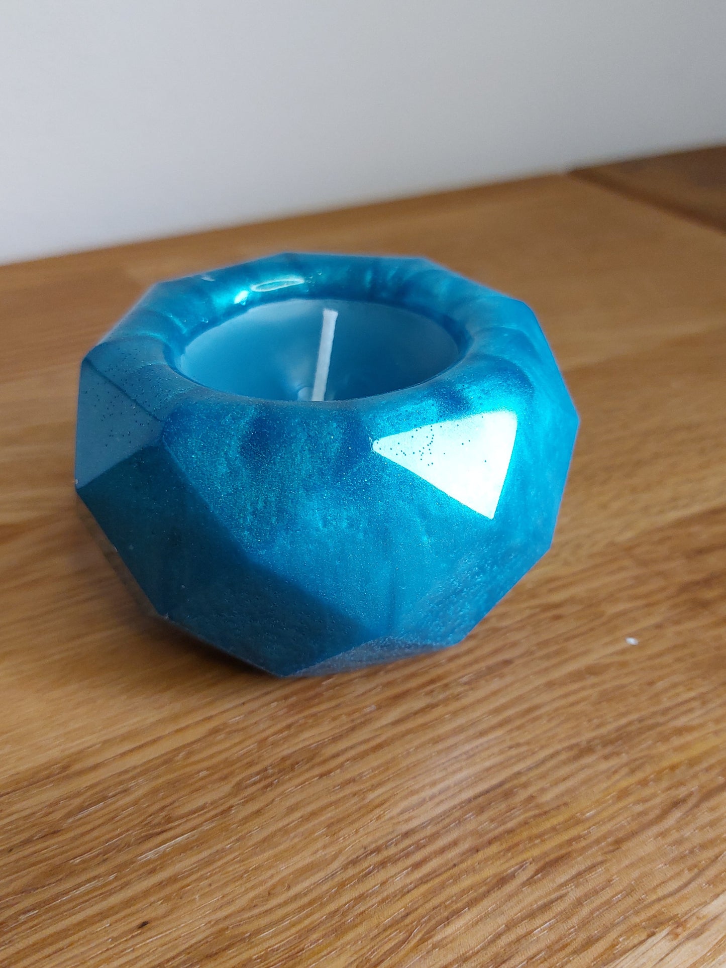 Resin Teelichter in Blau 2er Set