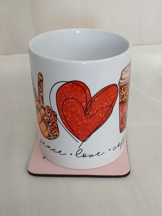 Tasse Peace Love Coffee