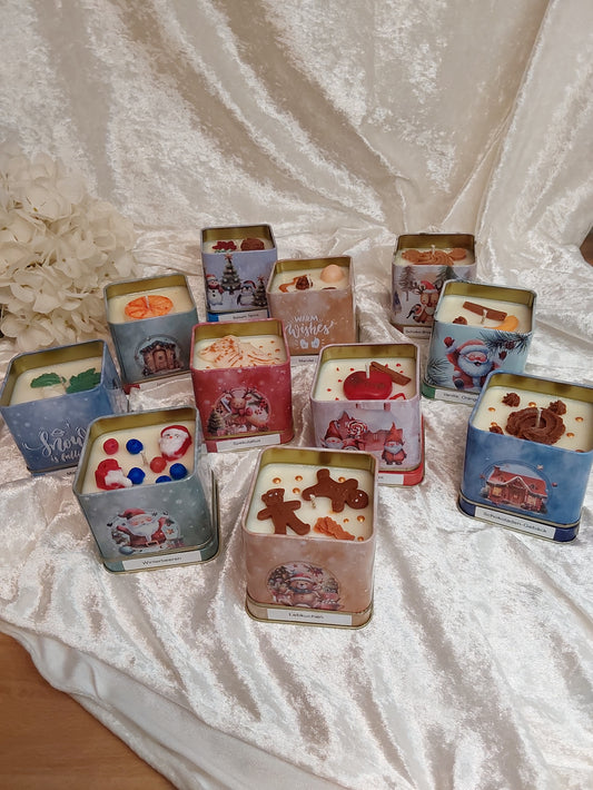 Weihnachtsdose mit verschiedenen Weihnachtsdüften