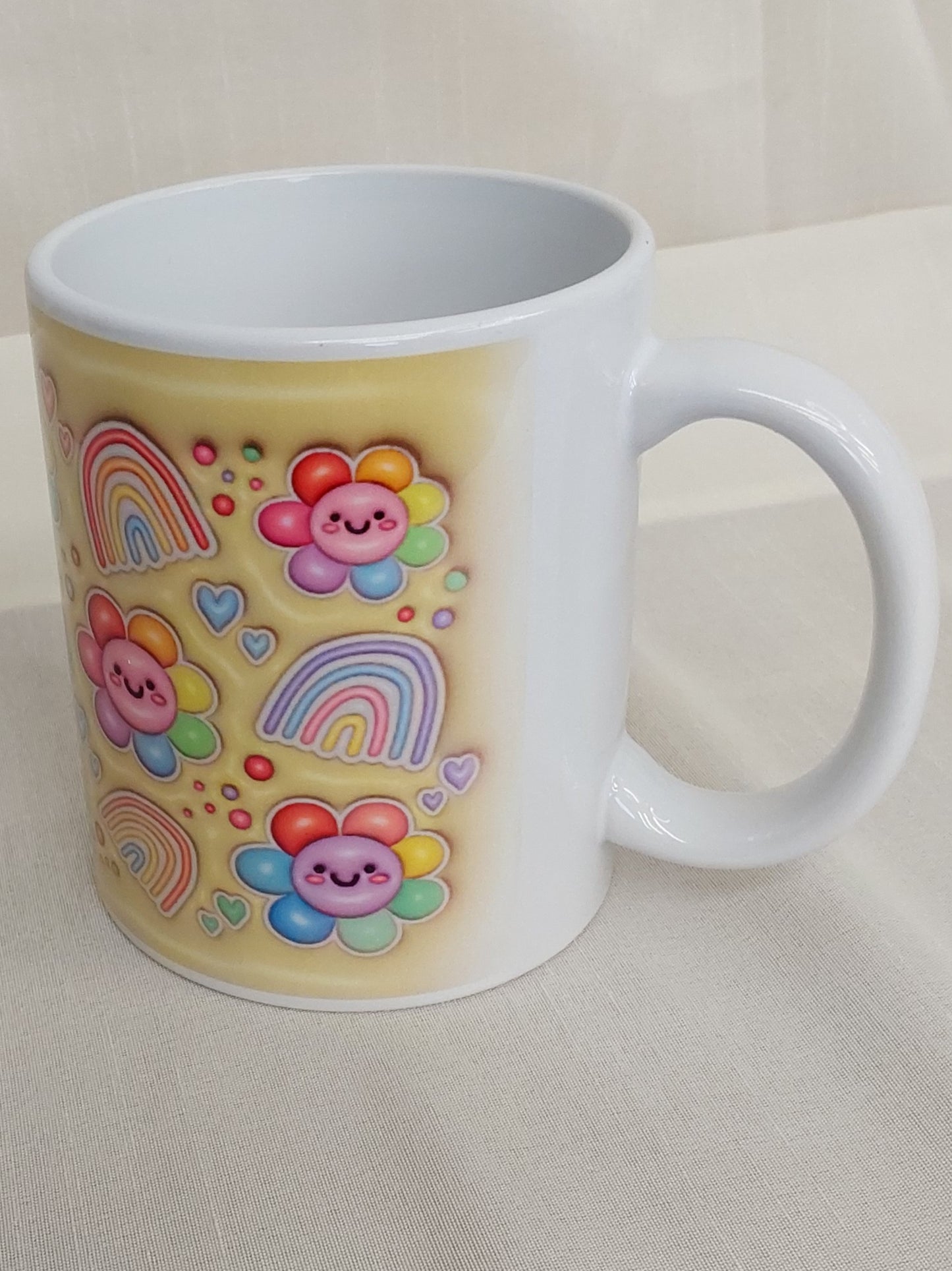 Tasse 3D Regenbogen Blumen