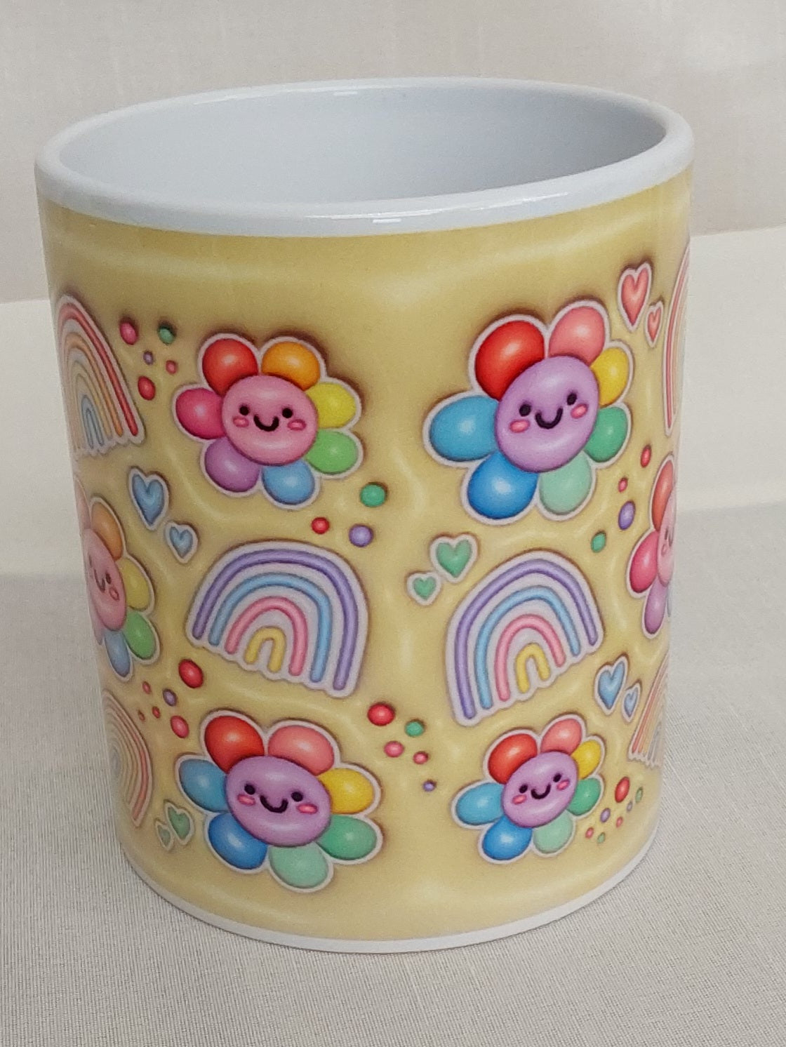 Tasse 3D Regenbogen Blumen