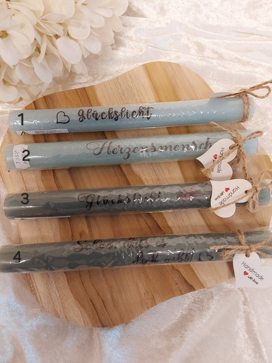 Stabkerzen mit Aufschrift