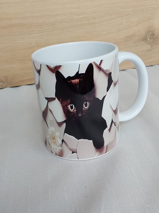 Keramiktasse schwarze Katze