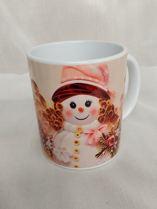 Tasse Schneemann mit Blüten