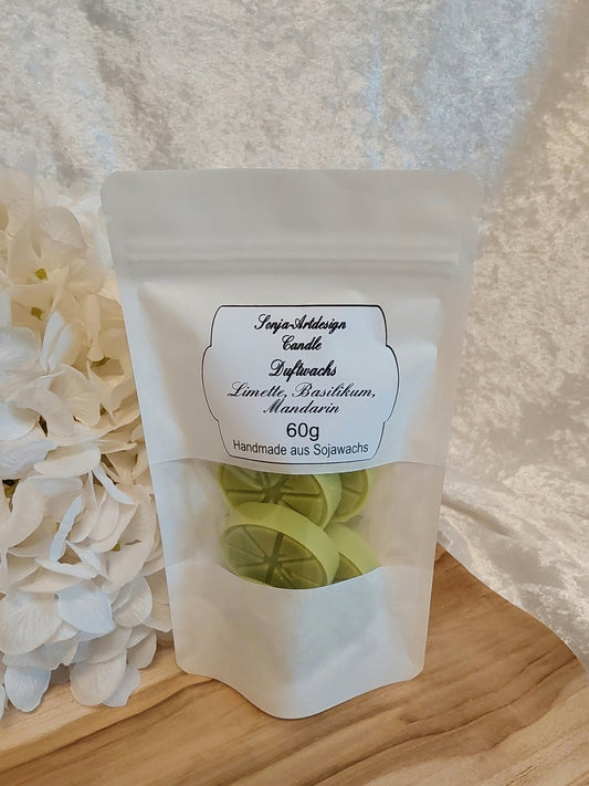 Duftmelt/Duftwachs Limette, Basilikum, Mandarin 60g