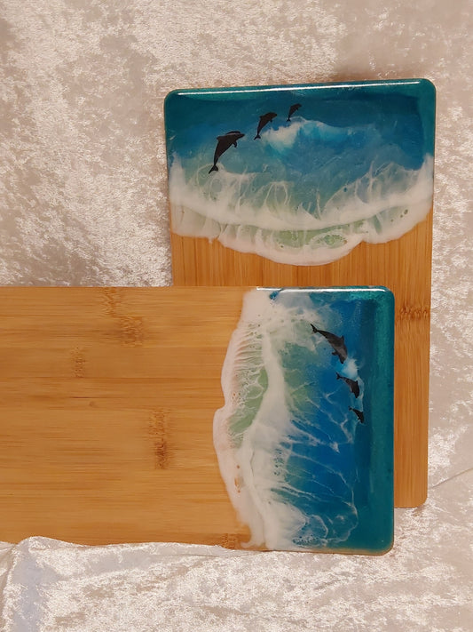 Frühstückbrett mit Resin Design