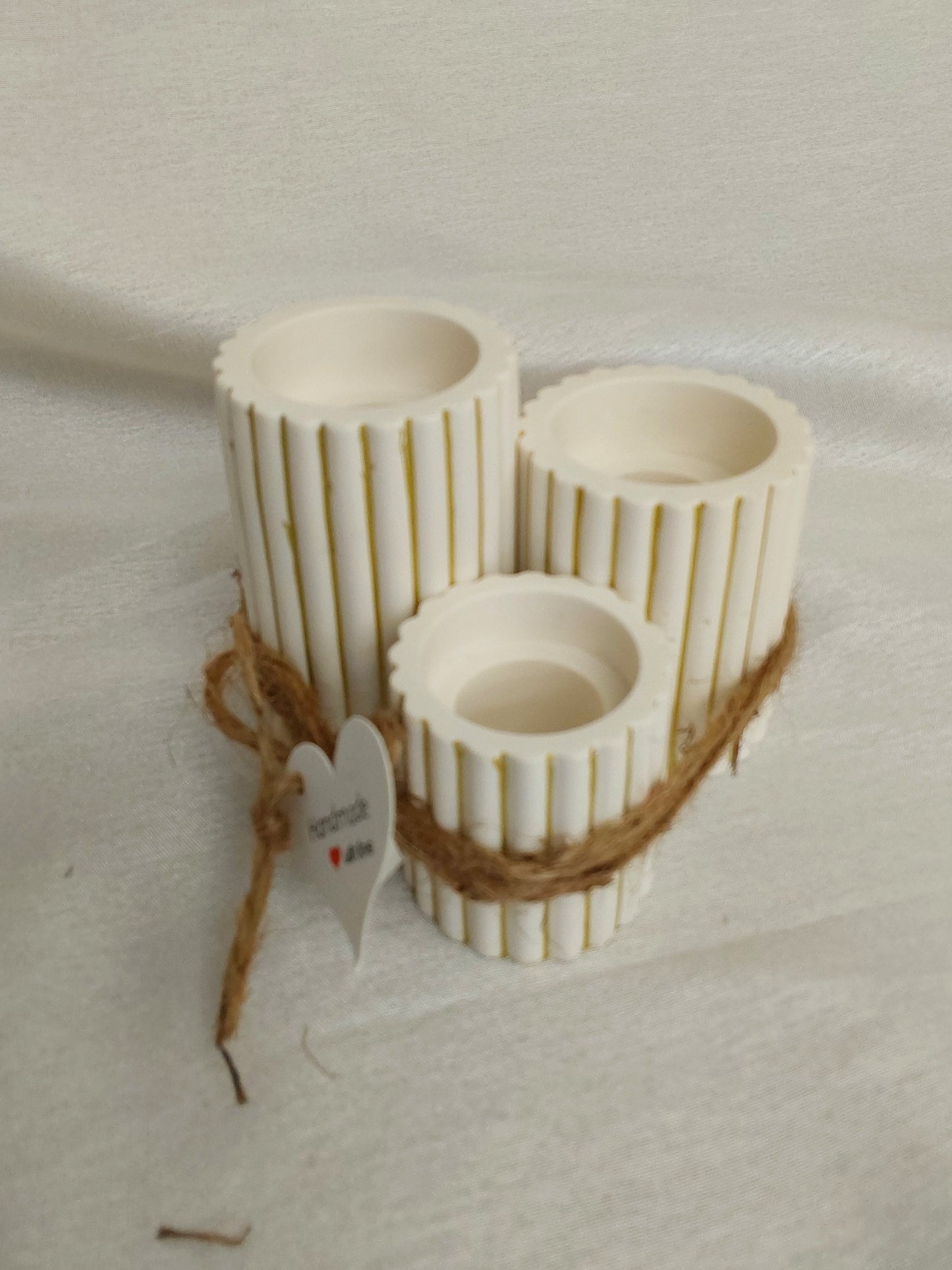 Jesmonite 3er Set Stabkerzen