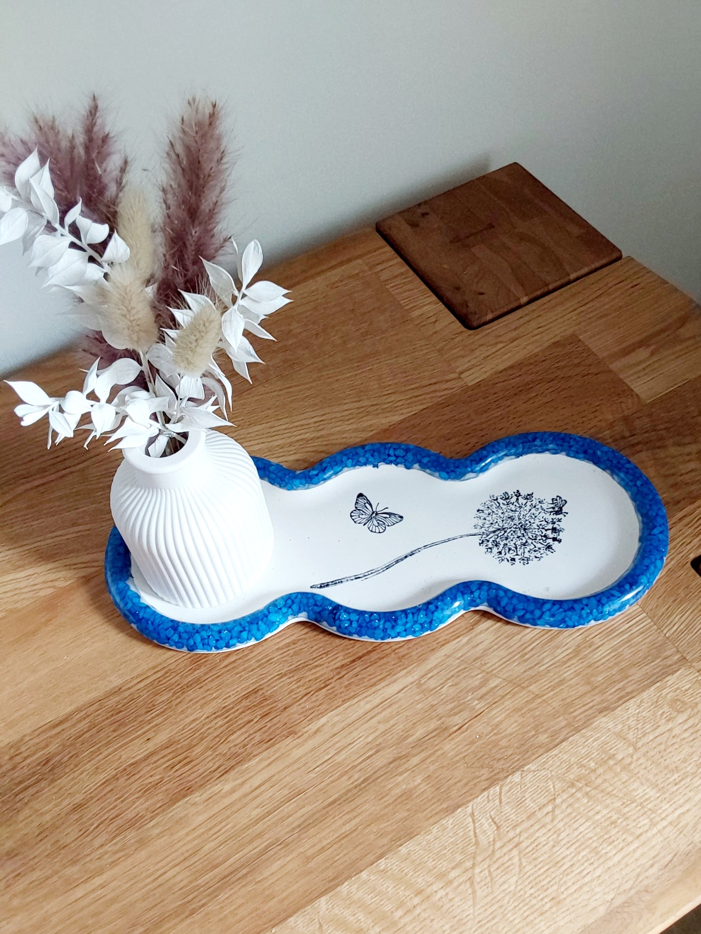 Dekoteller  oval mit Väschen