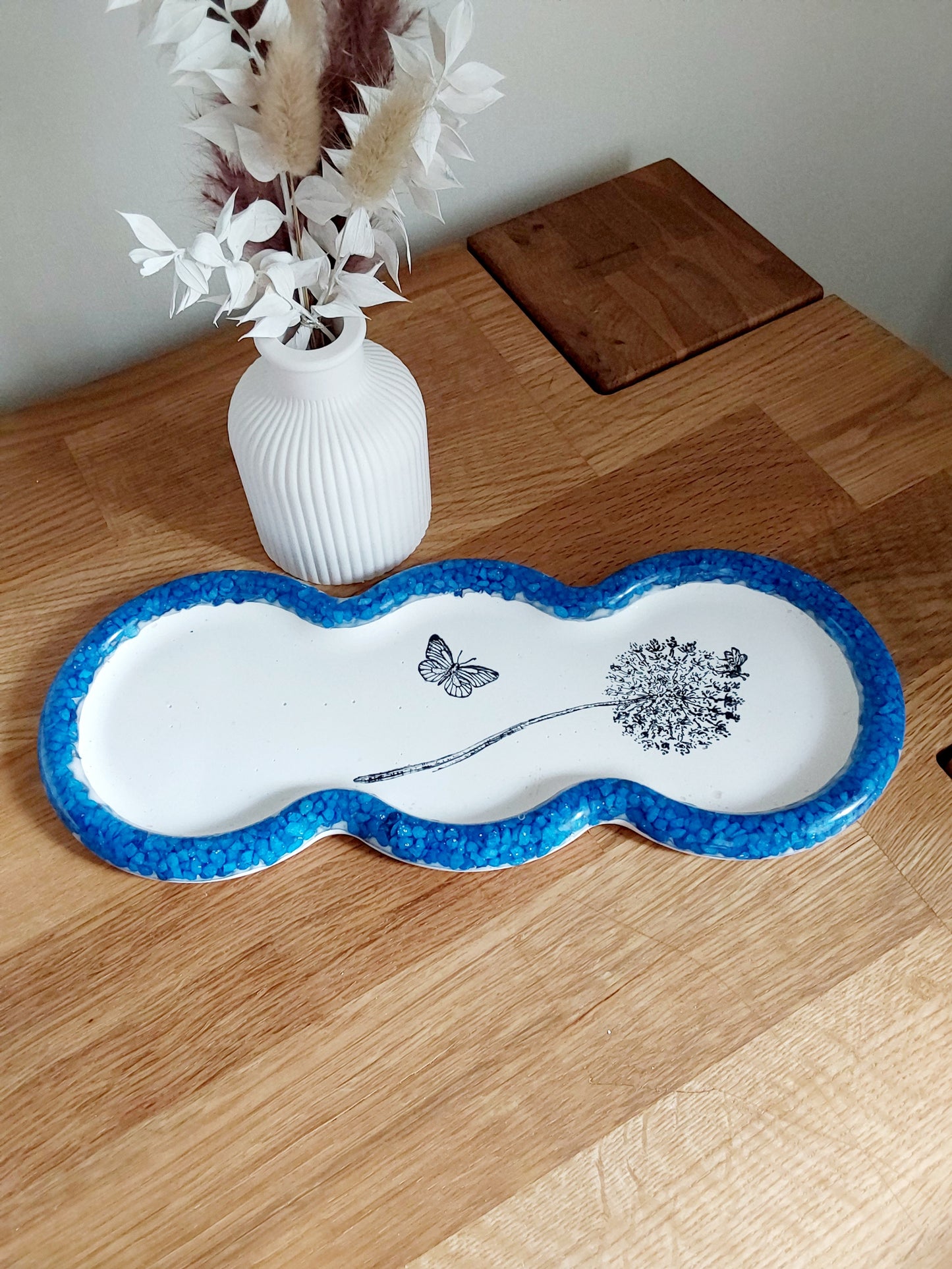 Dekoteller  oval mit Väschen