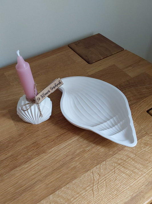 Muschelschale Muschelkerzenhalter 2teilig
