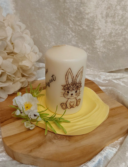 Oster-Kerze mit Kerzenteller