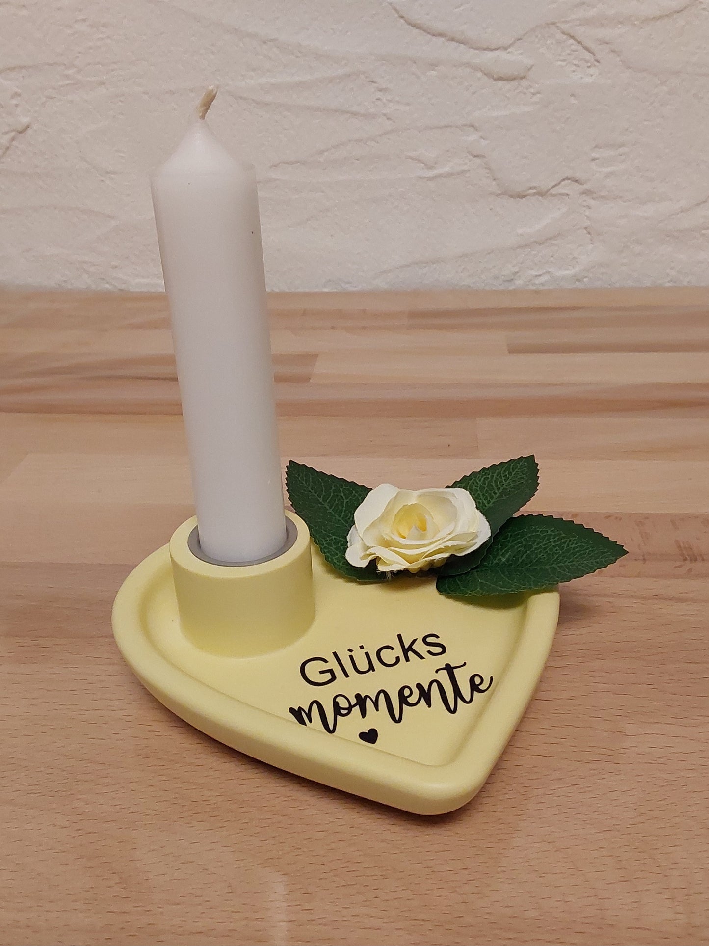 Herz-Kerzenteller Glücksmomente