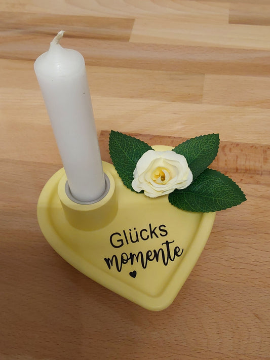 Herz-Kerzenteller Glücksmomente