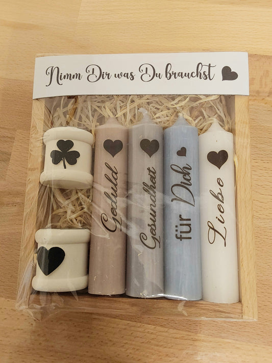 Kerzen Set  mit Kerzenhalter