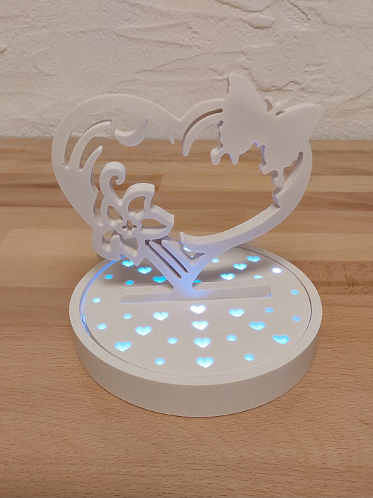 Lichterdose mit Herz aus Jesmonite