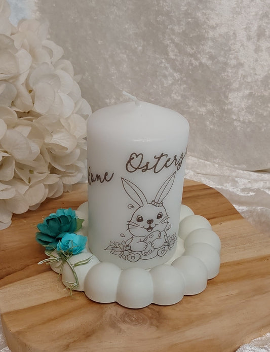 Oster-Kerze mit Kerzenteller