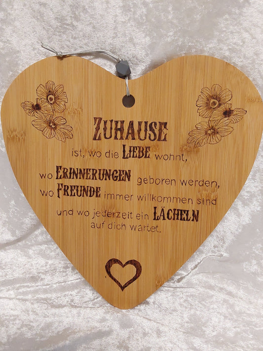 Herzaufhänger mit Spruch