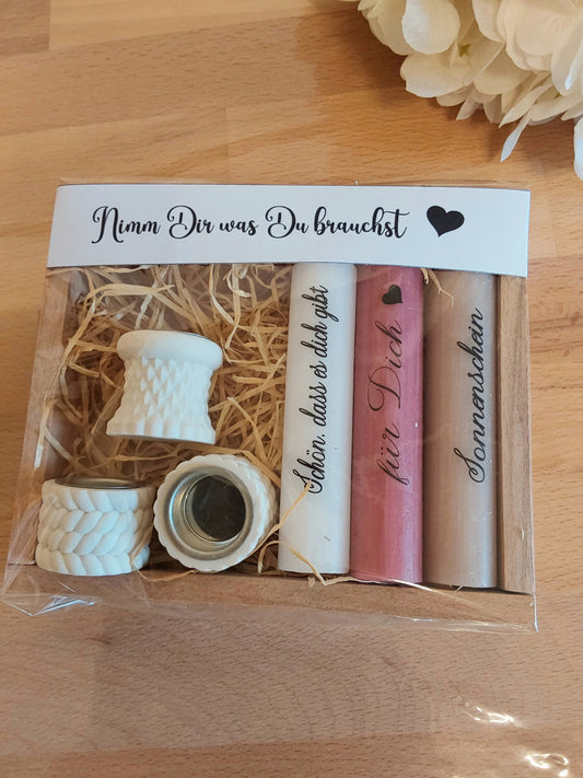 Kerzen Set  mit Kerzenhalter