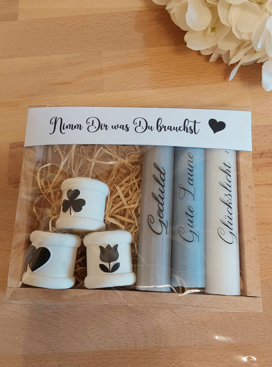 Kerzen Set  mit Kerzenhalter