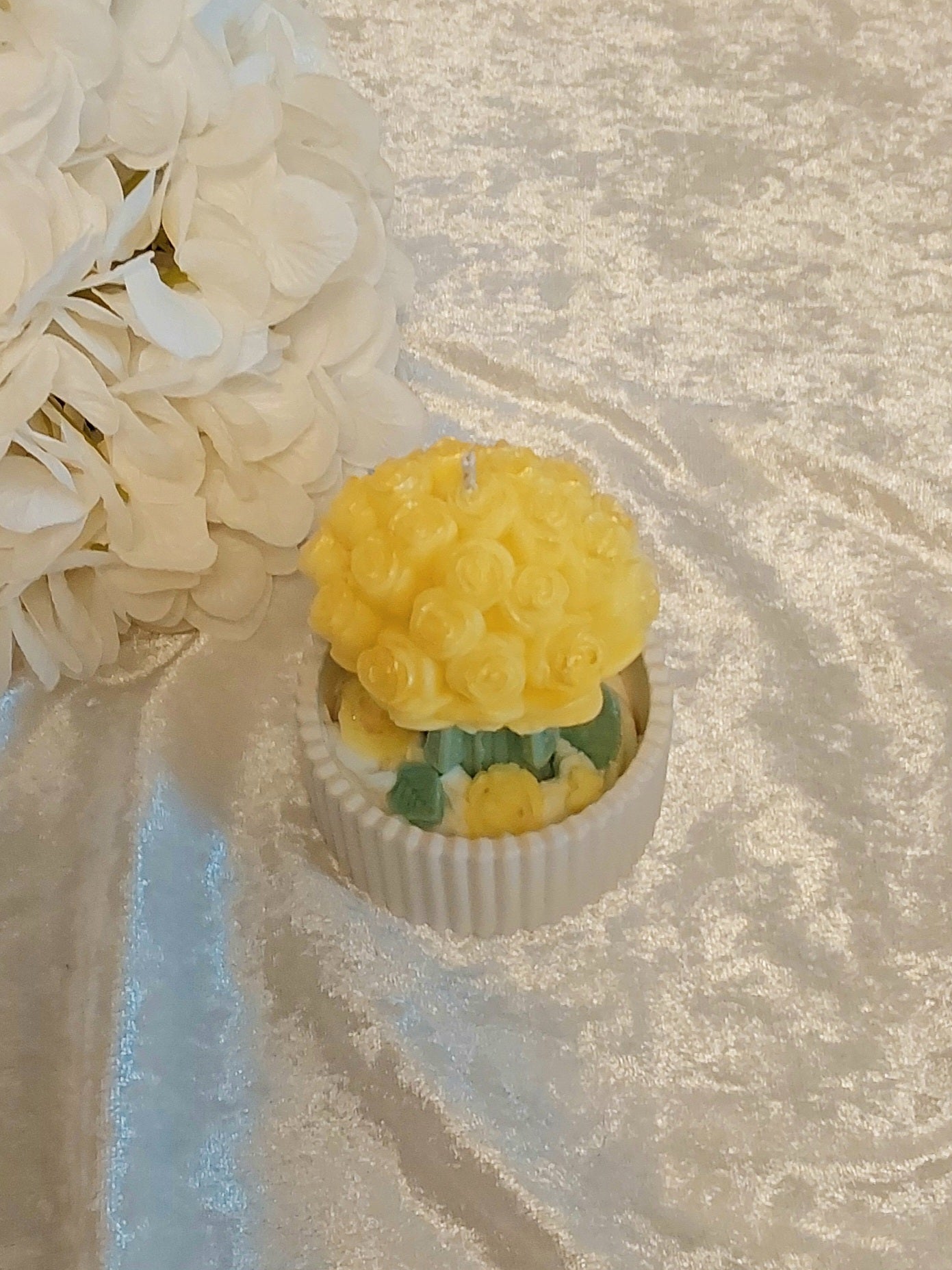 Rosensträußchen im Gefäß Geschenkkerze
