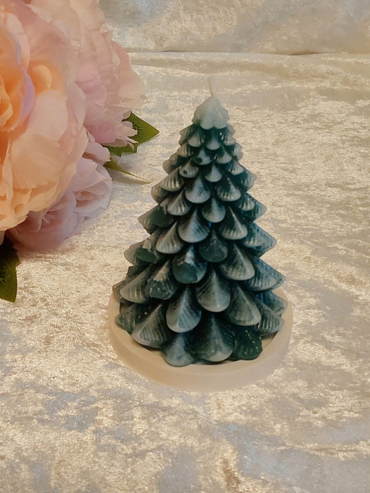 Tannenbaum Kerze mit Untersetzer
