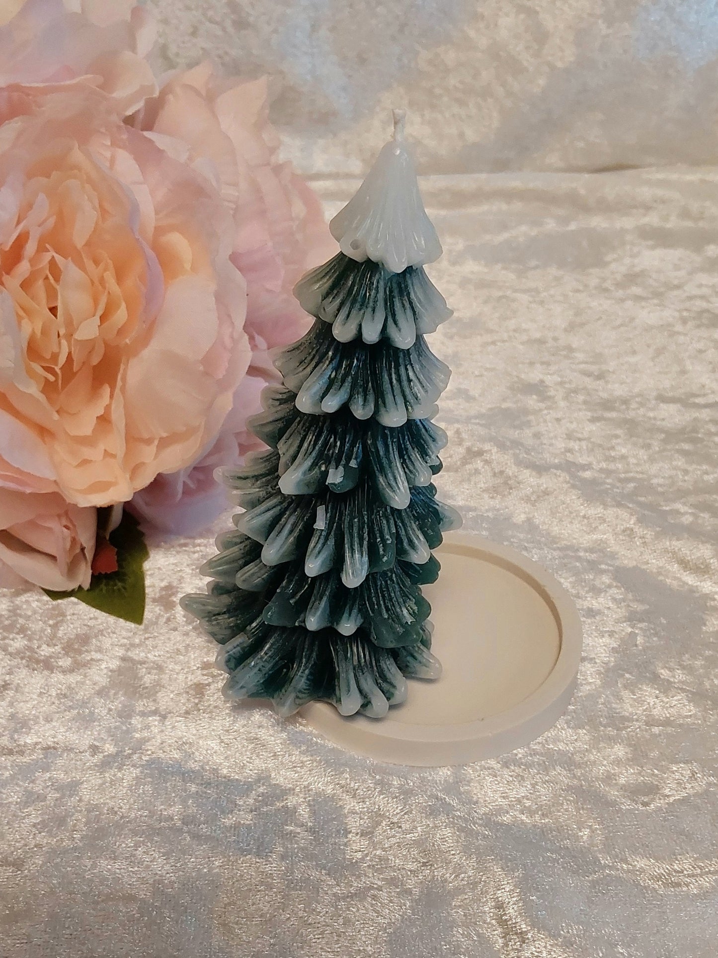 Tannenbaum Kerze mit Untersetzer