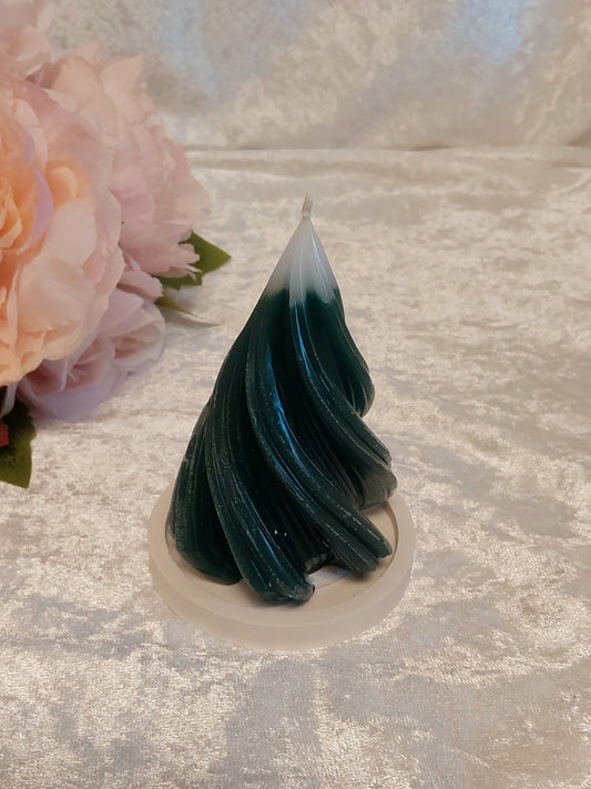 Tannenbaum Kerze mit Untersetzer