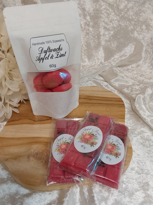 Duftmelt/Duftwachs 2 Varianten, Duft  Apfel & Zimt
