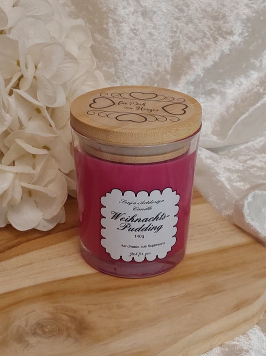 Duftkerze im Glas Weihnachtspudding