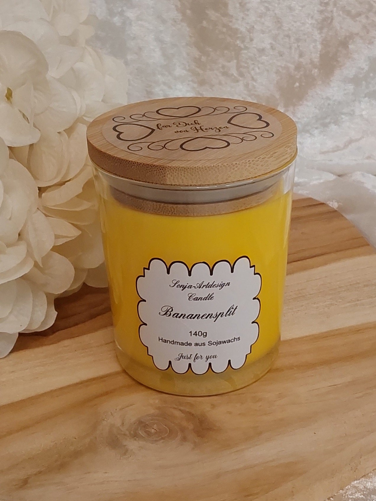 Duftkerze im Glas Bananensplit 140g