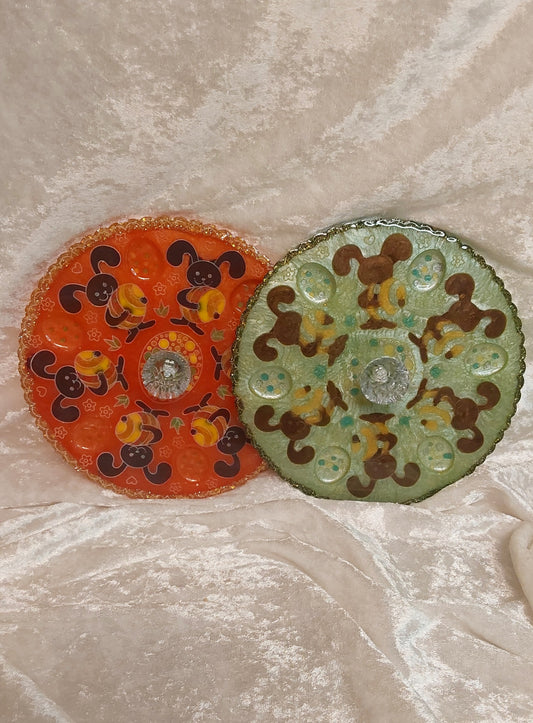 Oster-Eierteller aus Resin Grün oder Orange