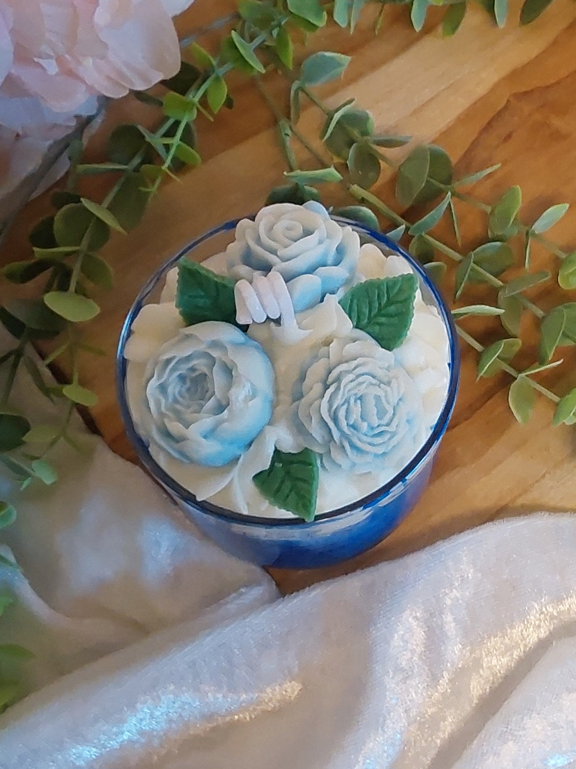 Blaubeere Vanille Traum mit Herz Duftkerze