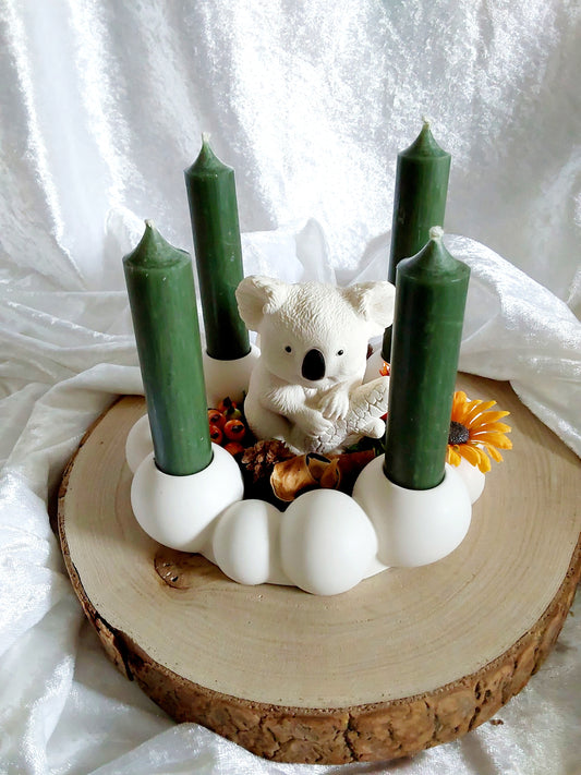 Runder Bubble-Kerzenhalter mit Koala-Bär