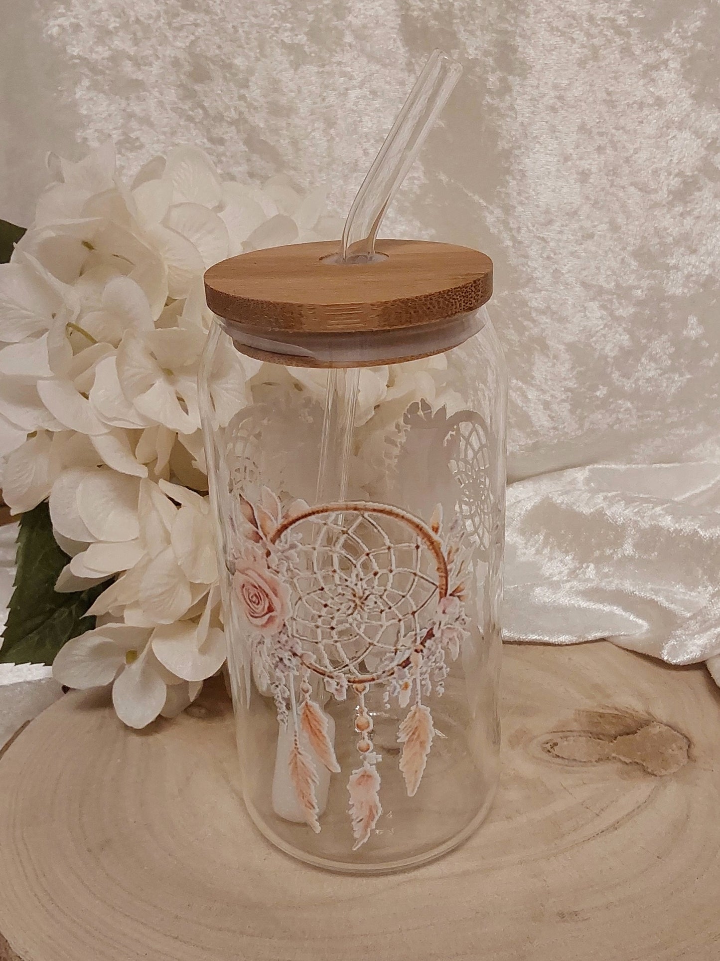 Trink-Glas mit Traumfänger-Motiv