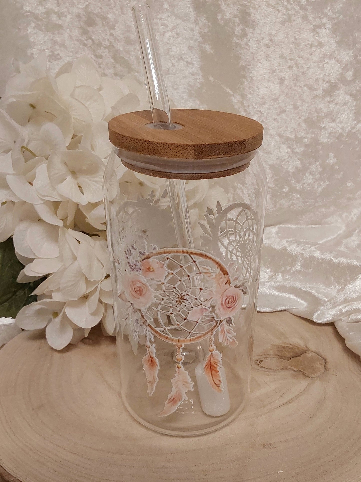 Trink-Glas mit Traumfänger-Motiv