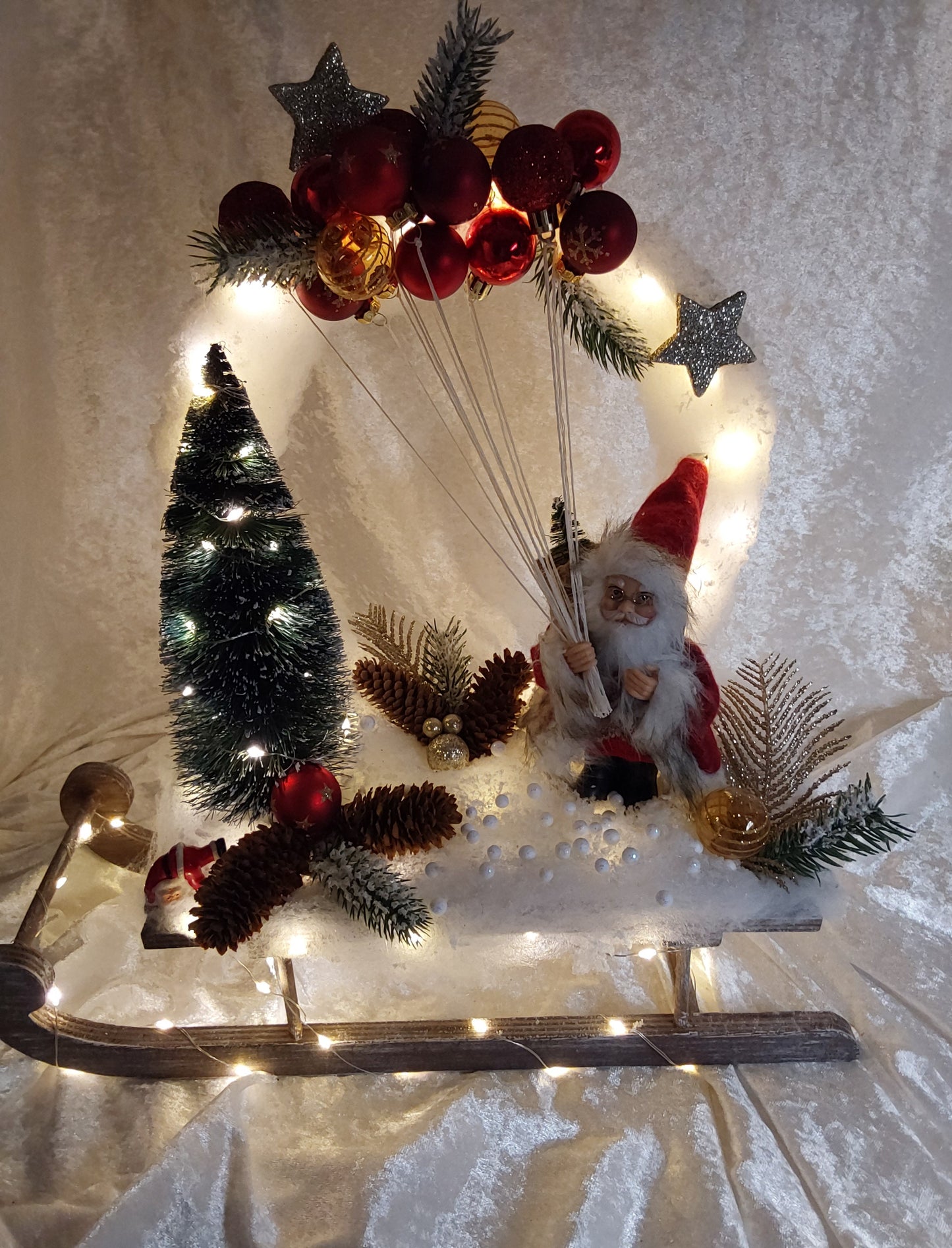 Weihnachtsschlitten mit Beleuchtung