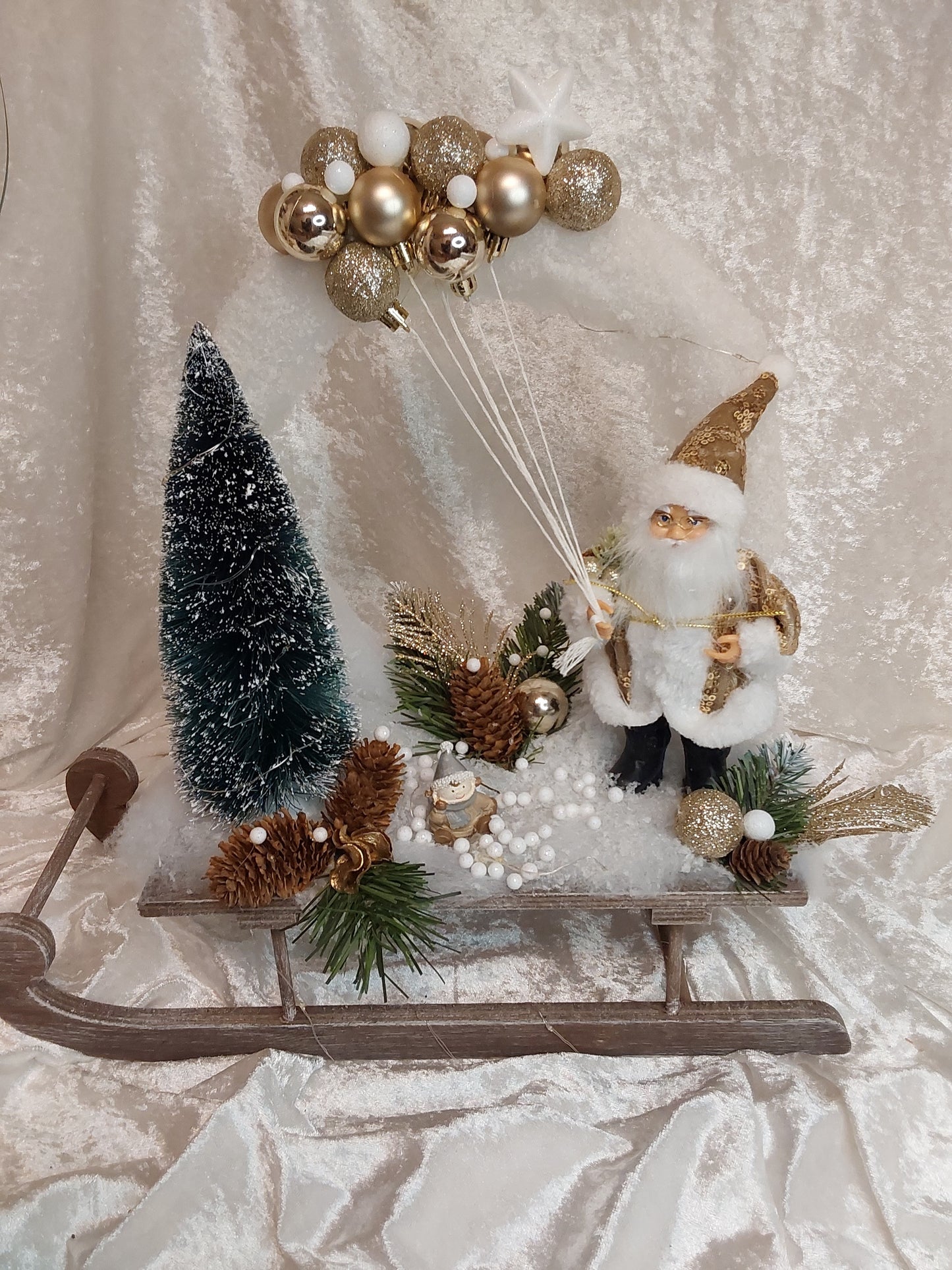 Weihnachtsschlitten mit Beleuchtung