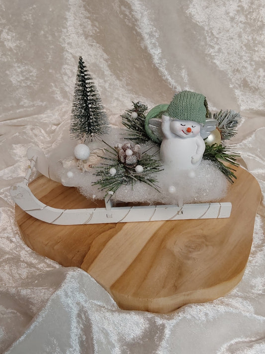 Kleiner Weihnachtsschlitten mit Beleuchtung